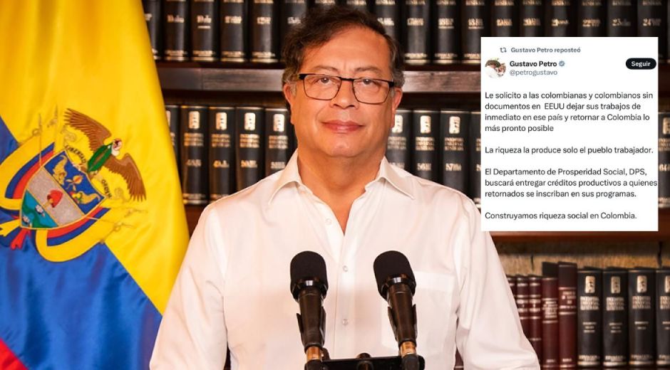 seguimiento. gustavo petro mediante X.