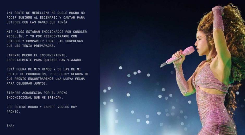 Seguimiento. Pronunciamiento de Shakira.