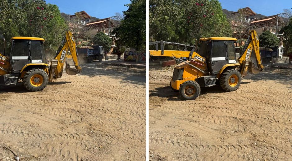 Cortesía Intervención con maquinaria amarilla en Taganga.