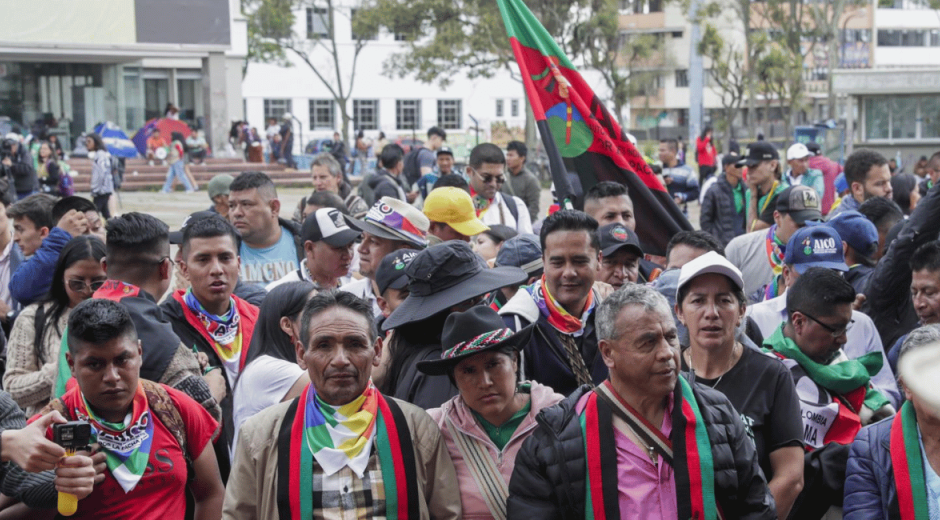 Indígenas se concentran en la Universidad Nacional antes de las marchas del 1 de mayo
