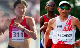 Foto: Atletismo Peruano Inés Melchor y Raúl Pacheco, maratonistas