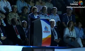 Seguimiento.co Rafael Martínez, durante su discurso en la inauguración de los Juegos Bolivarianos.