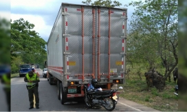 Así quedó la moto en la que murió Edgardo de la Cruz Barrios, este miércoles.
