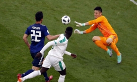  Acción del duelo entre Japón y Senegal. 