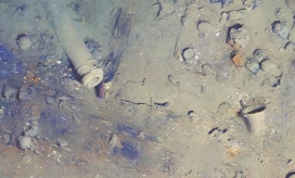 Una fotografía de los restos del Galeón San José.