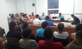 Aspecto de la audiencia de legalización de captura a los 24 miembros de la banda 'Los Pachencas'.