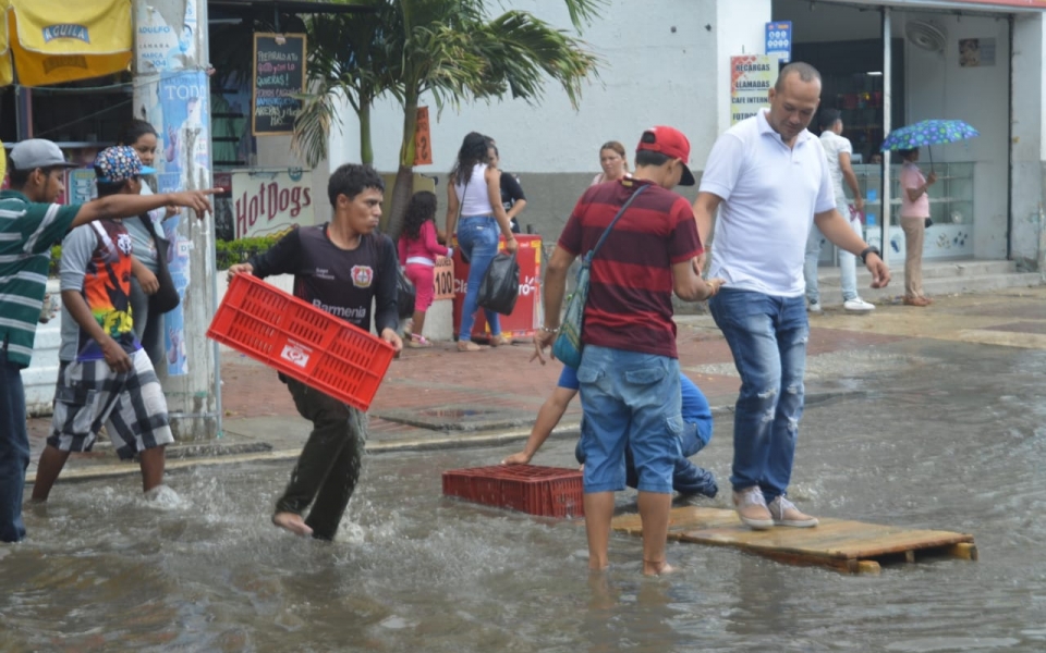 La lluvia afectó diversos sectores de la capital del Magdalena. 